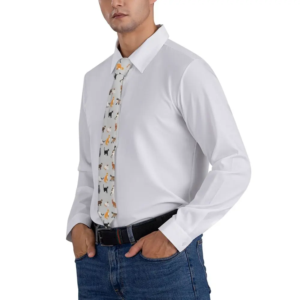๐ Slim Cartoon Cats Necktie (Unisex) Fun style for Cat Lovers. - Image 20