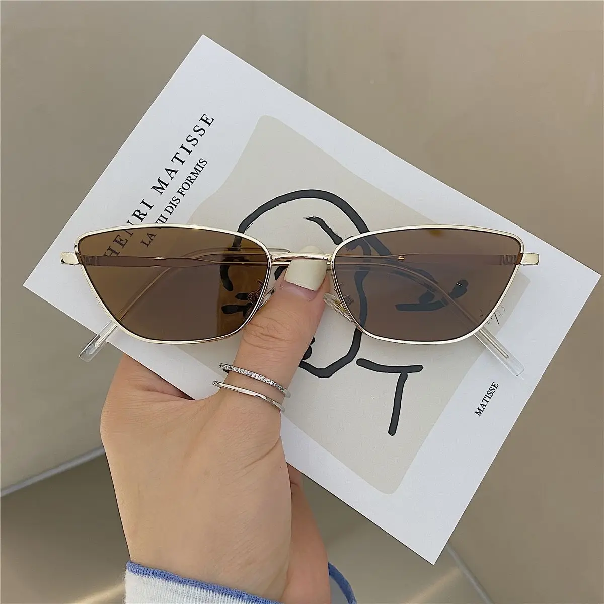 Kitty Fashion Square Sunglasses. Vintage Metal Frame UV400 Style for Cats & Small Dogs - Image 7