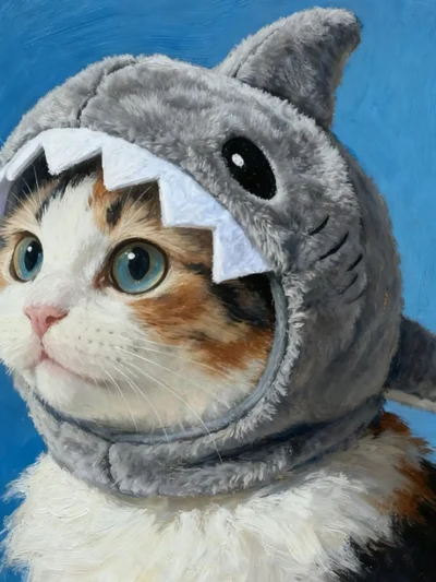 Warm Shark Kitty Hat.   Cozy, Playful, and Perfect for Party Photos