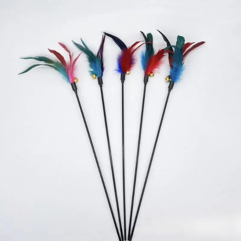 Spring Teaser Stick Toy. Interactive Suction‑Cup Cat Play Wand with Feather & Bell.