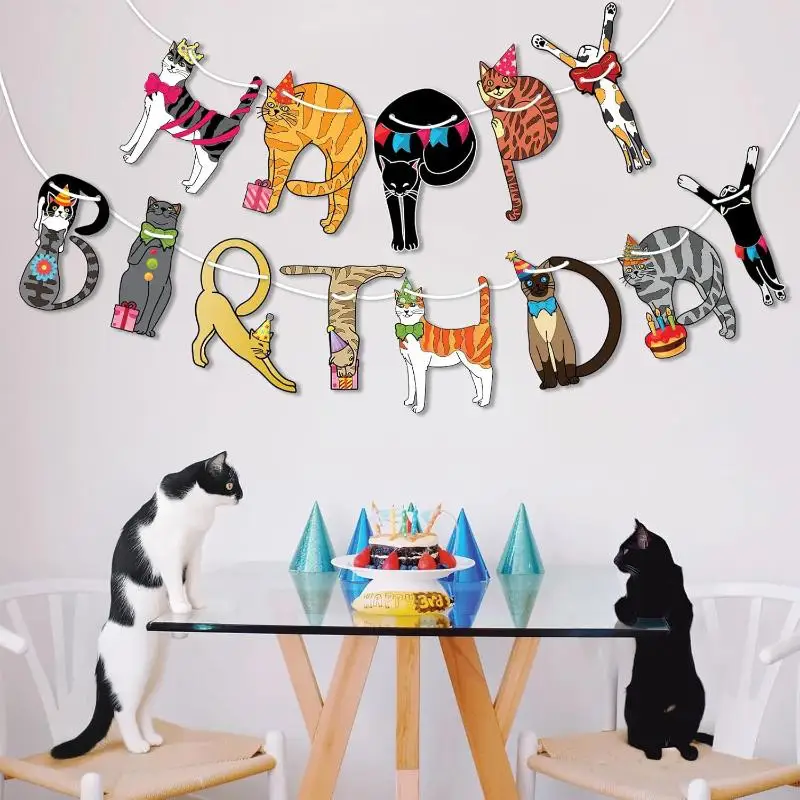 🎉 Cat Birthday Party Banner — Purrfect for Your Kitty’s Big Day - Image 3