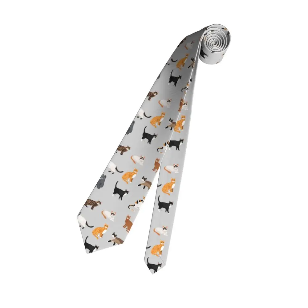 ๐ Slim Cartoon Cats Necktie (Unisex) Fun style for Cat Lovers. - Image 14