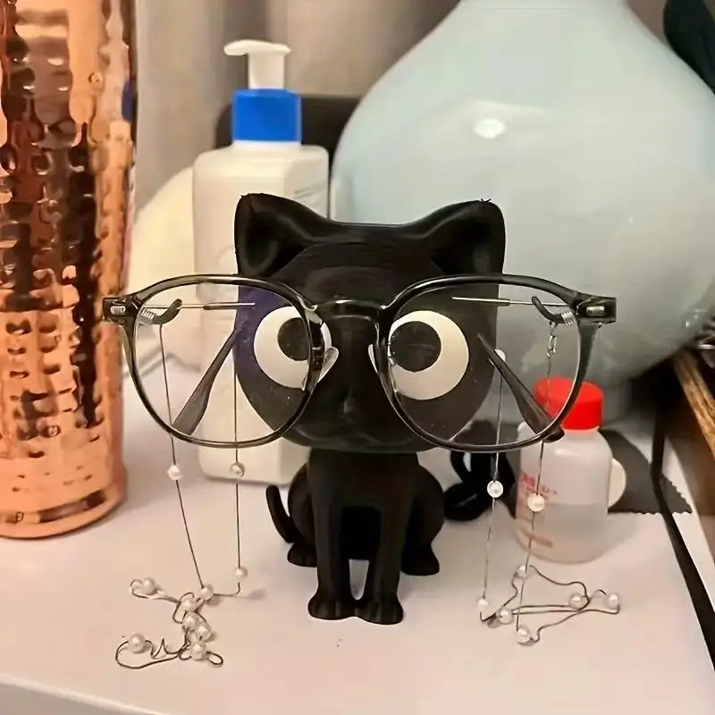 ๐ Black Cat 3D Eyeglass Holder โ Wooden Kitty Stand for Glasses & Sunnies - Image 2