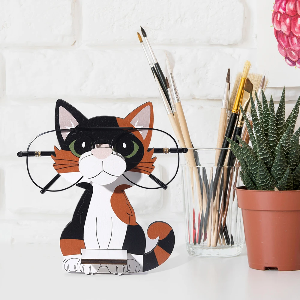 π 3D Cartoon Cat Eyeglass Holder β Wooden Desk Buddy for Glasses & Sunnies - Image 2