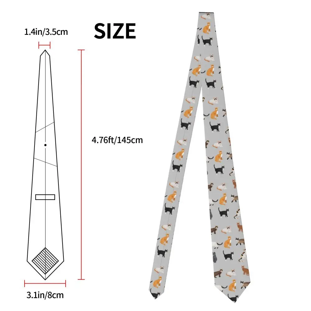 ๐ Slim Cartoon Cats Necktie (Unisex) Fun style for Cat Lovers. - Image 11