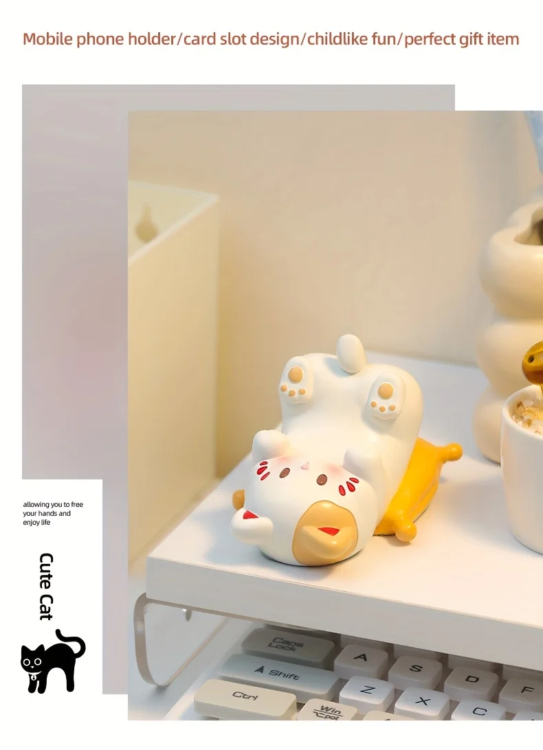 π Kawaii Cat Phone & Glasses Caddy β Cute Desktop Organizer for Home & Office - Image 9