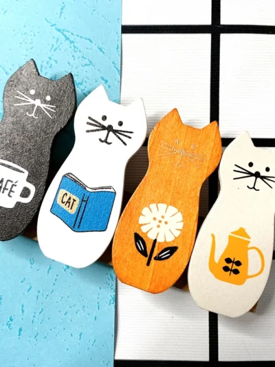 . Purrfect Little Wooden Organizer Clips — 4PCS