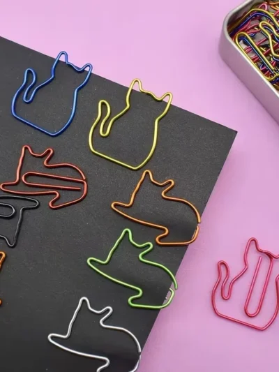 Purrfect Silhouette Cat Paper Clips (30PCS) ⭐