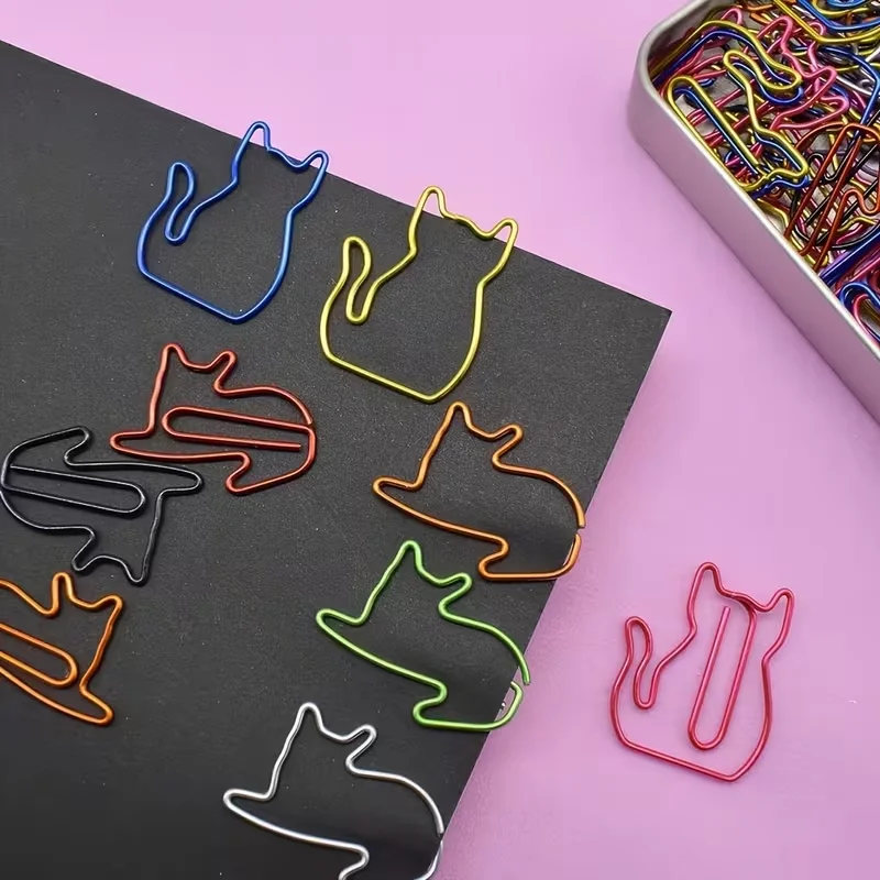 Purrfect Silhouette Cat Paper Clips (30PCS) ⭐