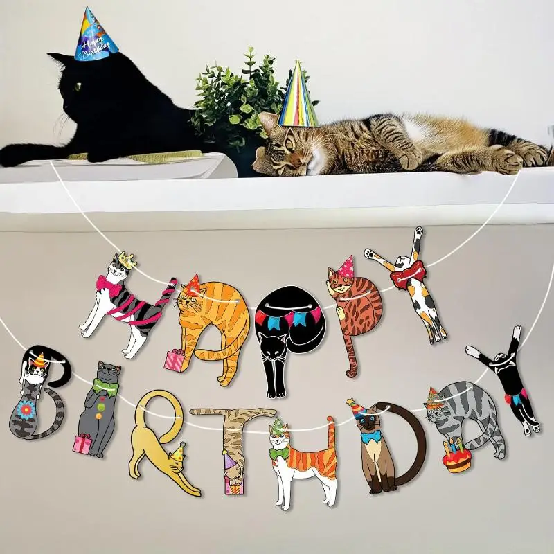 🎉 Cat Birthday Party Banner — Purrfect for Your Kitty’s Big Day - Image 4