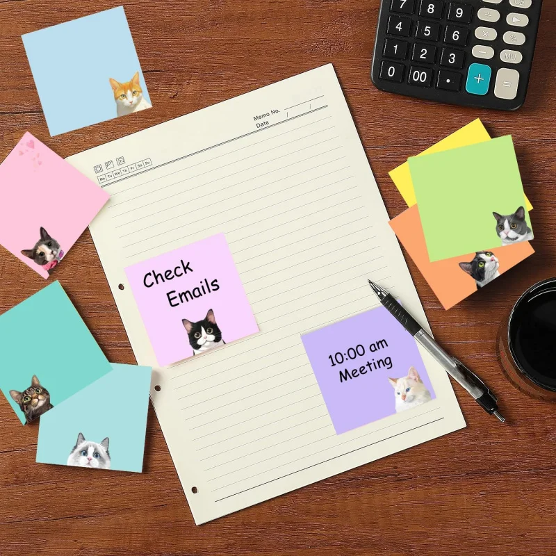 Black Cat Sticky Notes -9 Pad 3 X 3 Memo Set for School & Office - Image 2