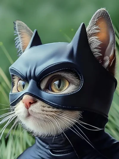 Bold Bat Kitty Mask.  Form‑Fitting, Funny, and Feline‑Hero Approved