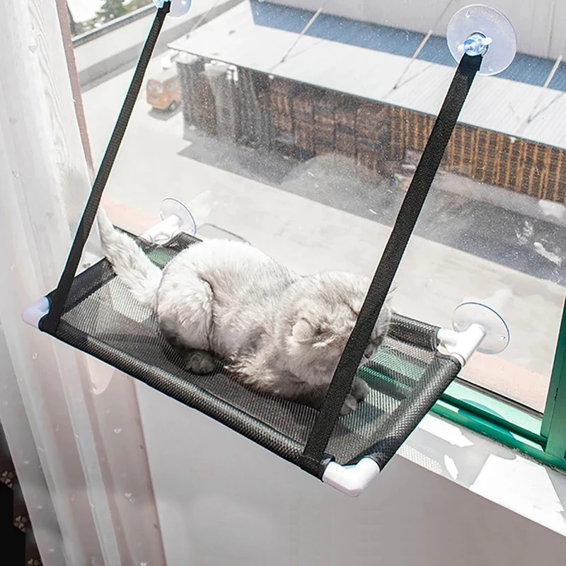 Kitty Breezy Basket Hammock. “For kitties who love a light sway and a cozy getaway.”
