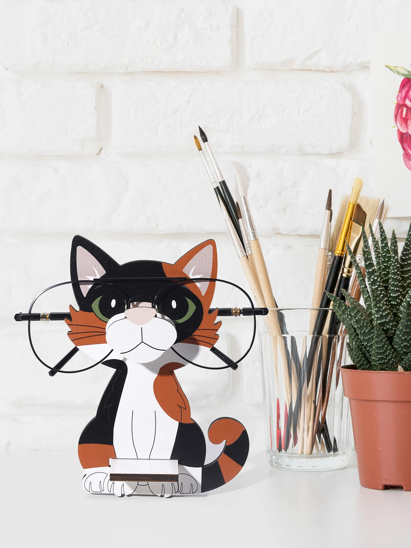 π 3D Cartoon Cat Eyeglass Holder β Wooden Desk Buddy for Glasses & Sunnies - Image 15