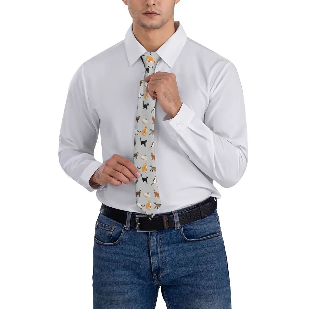 ๐ Slim Cartoon Cats Necktie (Unisex) Fun style for Cat Lovers. - Image 19