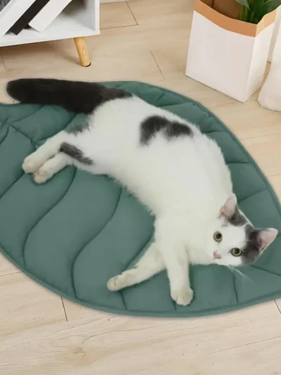 Cooling Leaf Comfort Mat.   Breathable Non‑Slip Summer Relief Pad for Cats & Dogs
