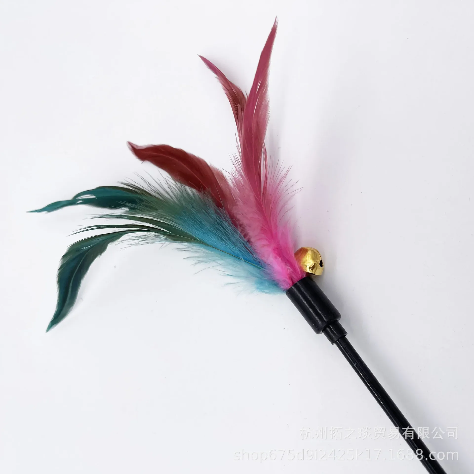 Spring Teaser Stick Toy. Interactive Suction‑Cup Cat Play Wand with Feather & Bell. - Image 7