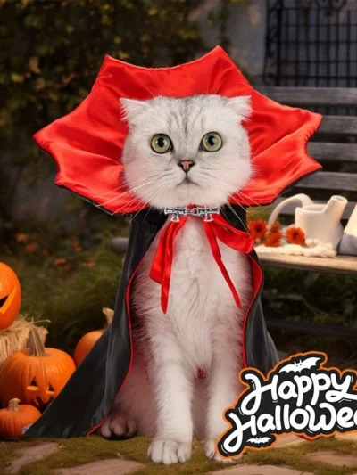 Little Vampire Kitty Costume.  Dramatic, Stylish, and Fang‑tastically Cute.