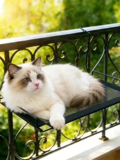 Kitty Sky Lounge Hammock – “For cats who prefer their naps with a view.”