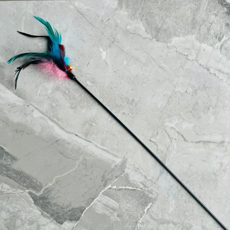 Spring Teaser Stick Toy. Interactive Suction‑Cup Cat Play Wand with Feather & Bell. - Image 2