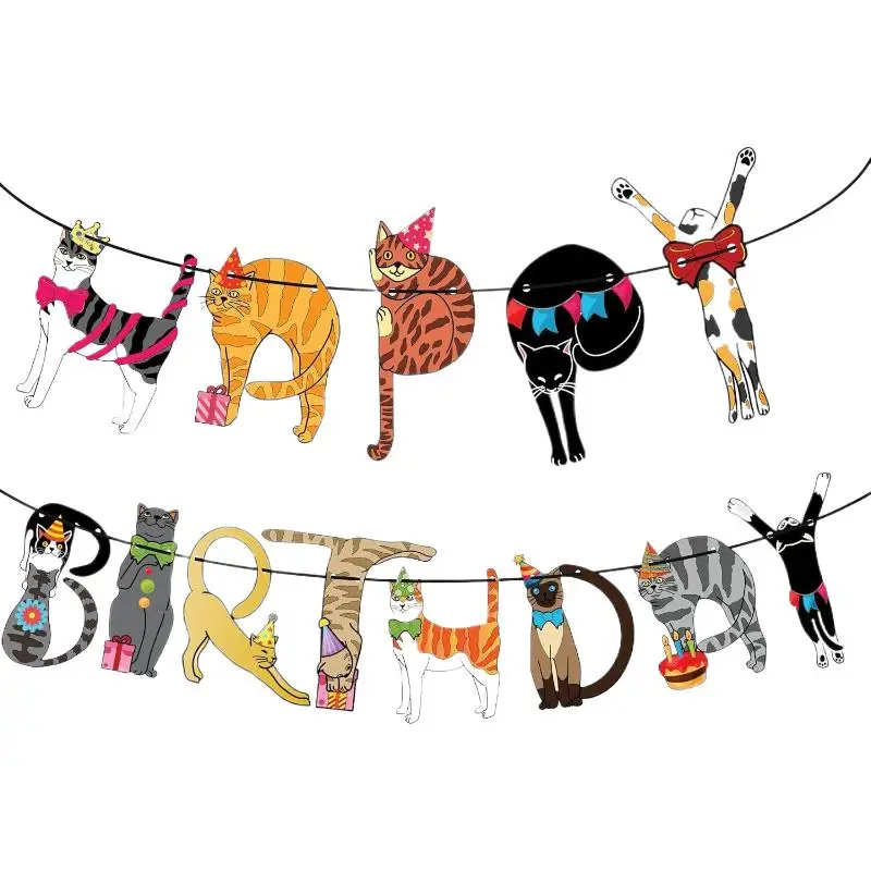 🎉 Cat Birthday Party Banner — Purrfect for Your Kitty’s Big Day - Image 5
