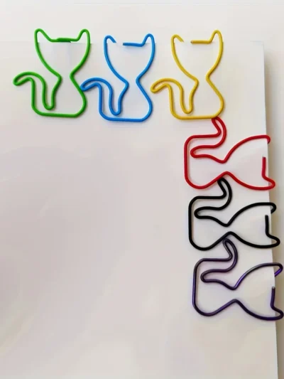 Purrfect Cat‑Shaped Paper Clips in Mixed Colors (25PCS) ⭐