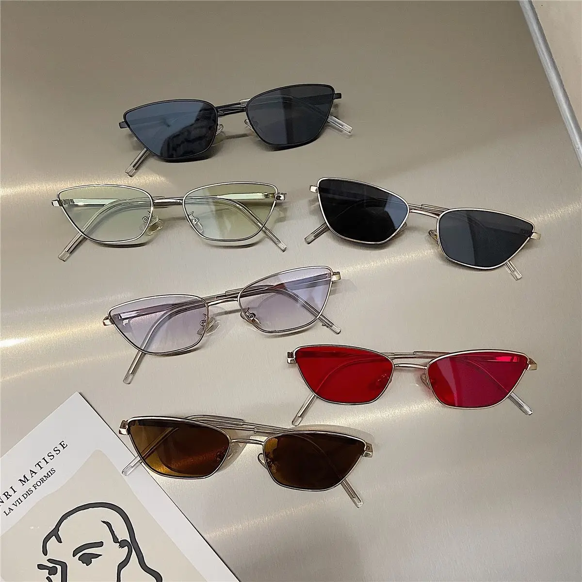 Kitty Fashion Square Sunglasses. Vintage Metal Frame UV400 Style for Cats & Small Dogs