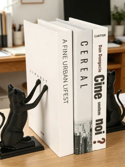 Purrfect Panther Silhouette Bookends (2PCS) ⭐