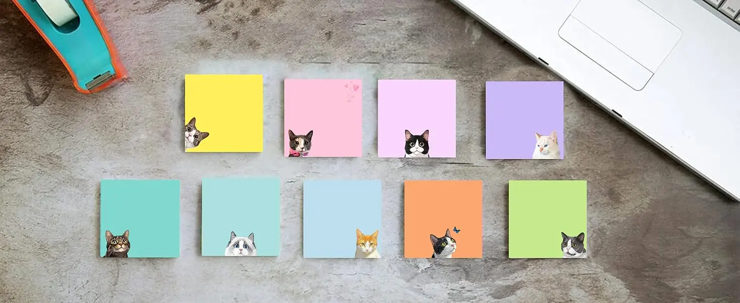 Black Cat Sticky Notes -9 Pad 3 X 3 Memo Set for School & Office - Image 13