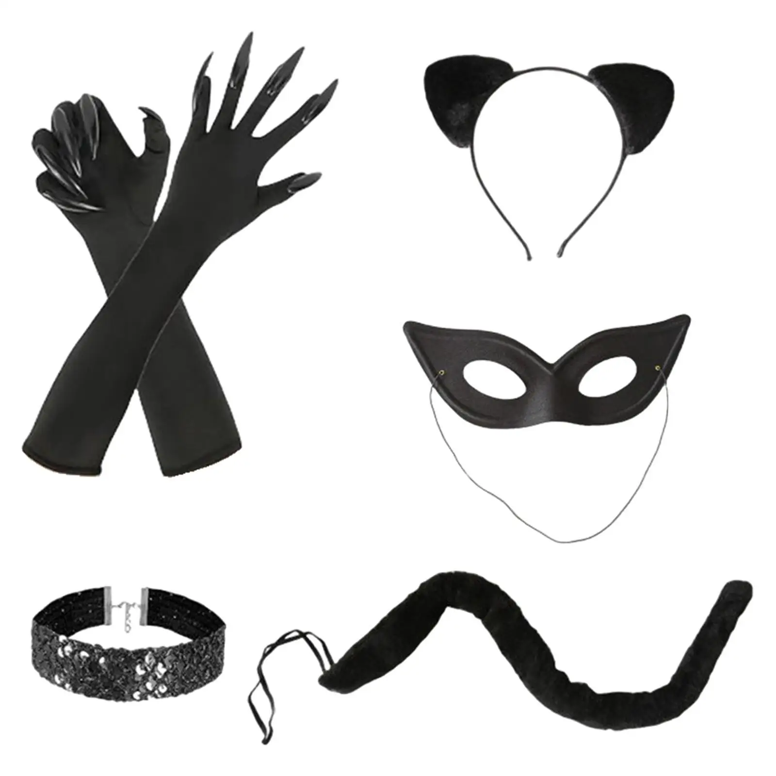 Black Cat Cosplay Set. Ears & Tail Costume Accessories for Women - Image 7