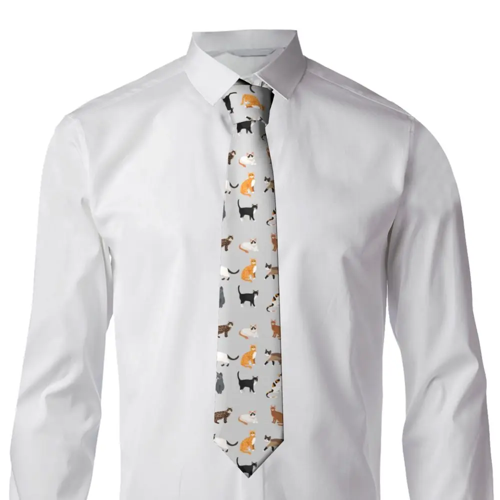 ๐ Slim Cartoon Cats Necktie (Unisex) Fun style for Cat Lovers. - Image 10