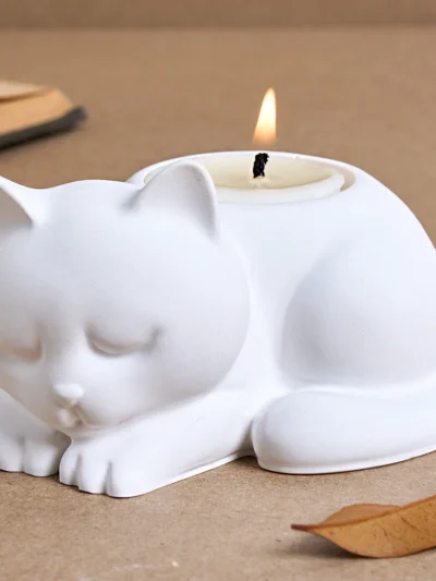 🐱 Cat Candlestick & Jewelry Dish Silicone Mold — DIY Kitty Crafts