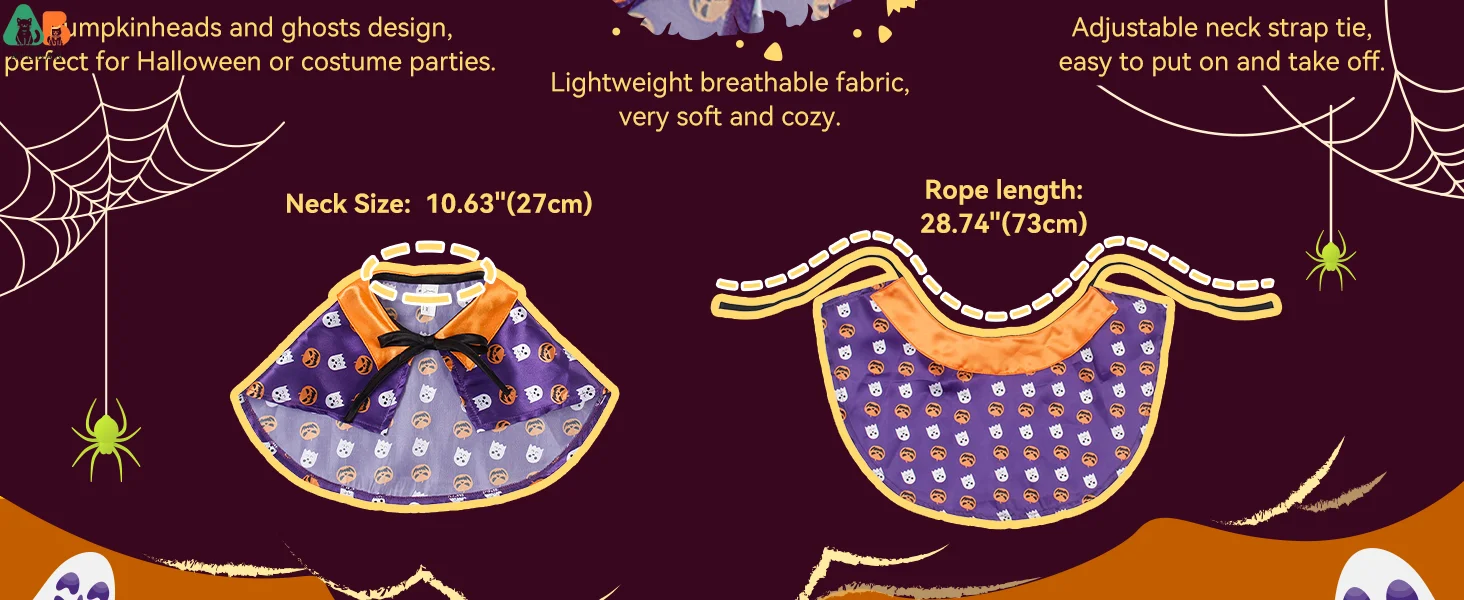Magical Cat Wizard Cloak, Halloween Pumpkin Ghost Cape for Kitties. - Image 9