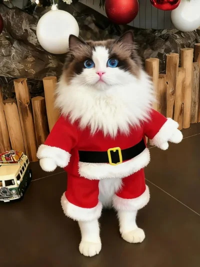 Santa Paw Holiday Suit. Cozy, Festive, and Totally Adorable