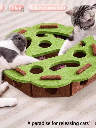 Felt Maze Puzzle Toy. Multi‑Layer Digging & Scratching Enrichment Game for Cats