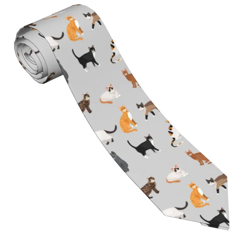 ๐ Slim Cartoon Cats Necktie (Unisex) Fun style for Cat Lovers. - Image 9