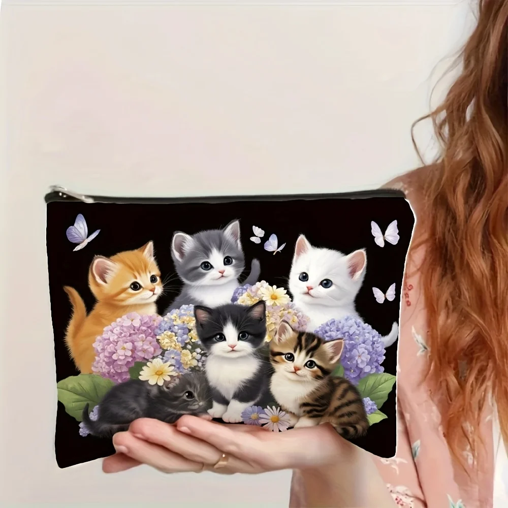 Purrfect Cat Print Multi‑Use Zipper Bag - Image 2