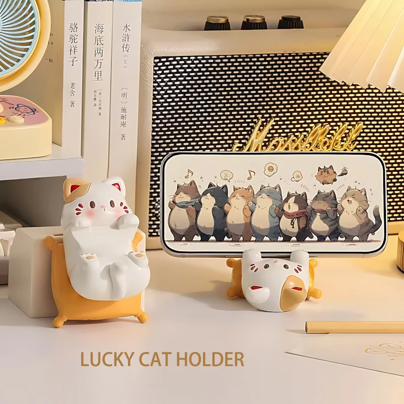 π Kawaii Cat Phone & Glasses Caddy β Cute Desktop Organizer for Home & Office - Image 2