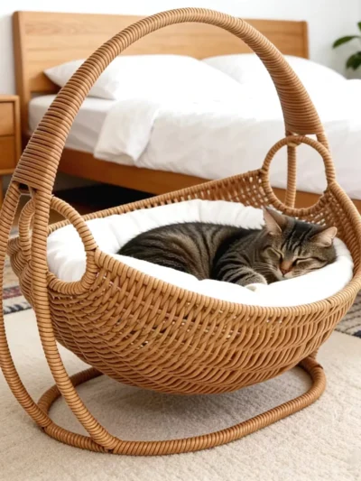 ⭐ Rattan Retreat Whisker‑Hide Cave