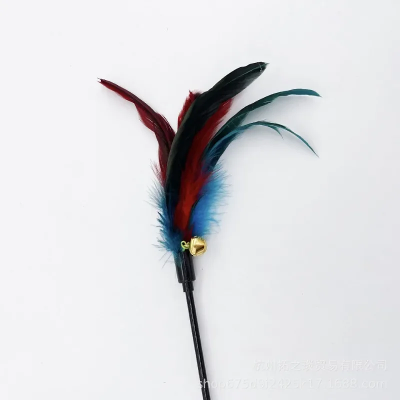 Spring Teaser Stick Toy. Interactive Suction‑Cup Cat Play Wand with Feather & Bell. - Image 3
