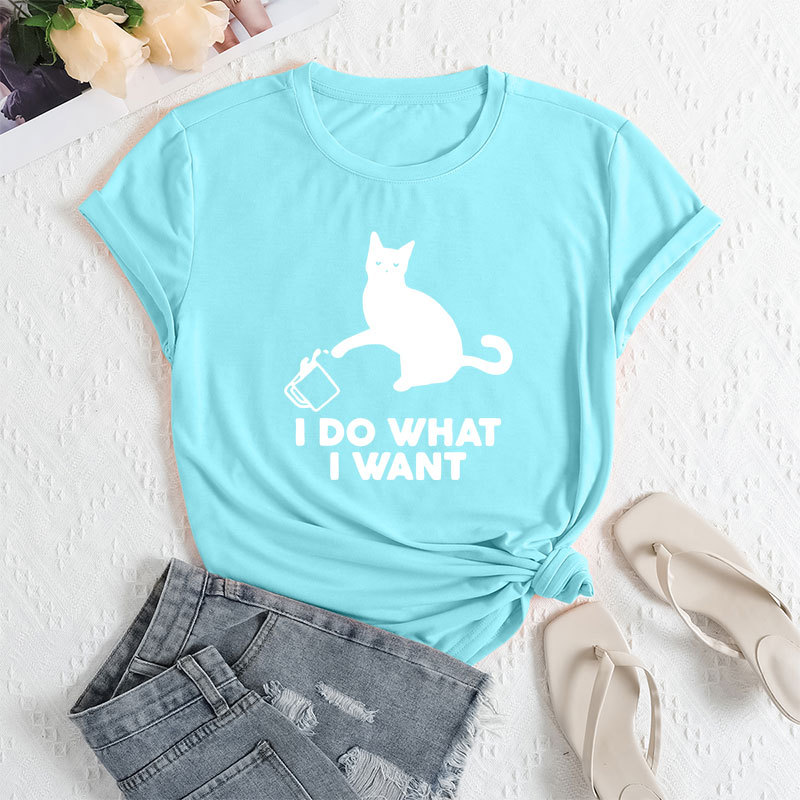 ⭐ Cute Cat‑Patch Floral Print Women’s Tee - Image 15