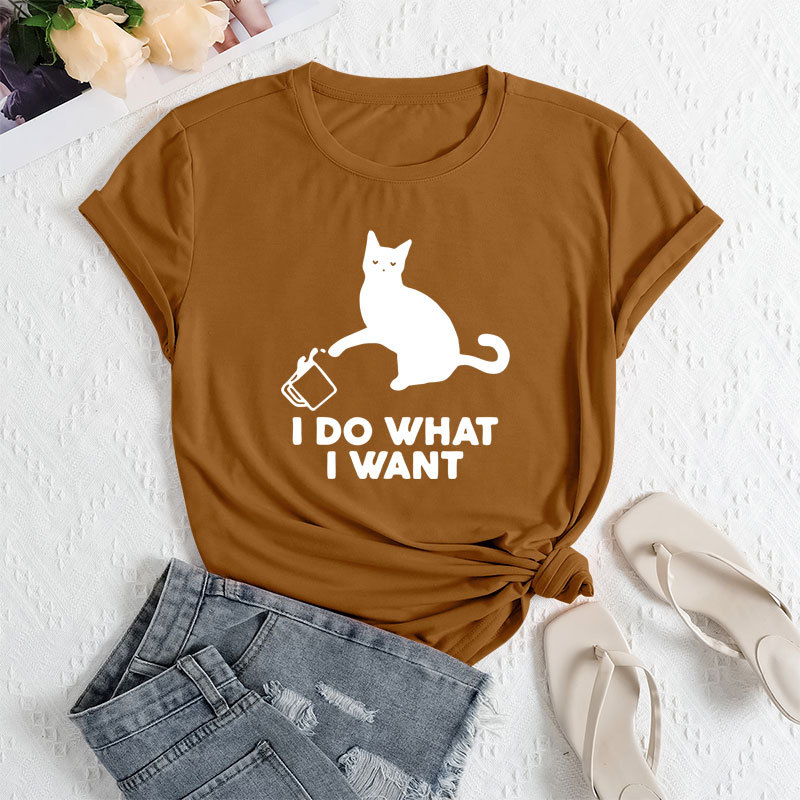 ⭐ Cute Cat‑Patch Floral Print Women’s Tee - Image 9