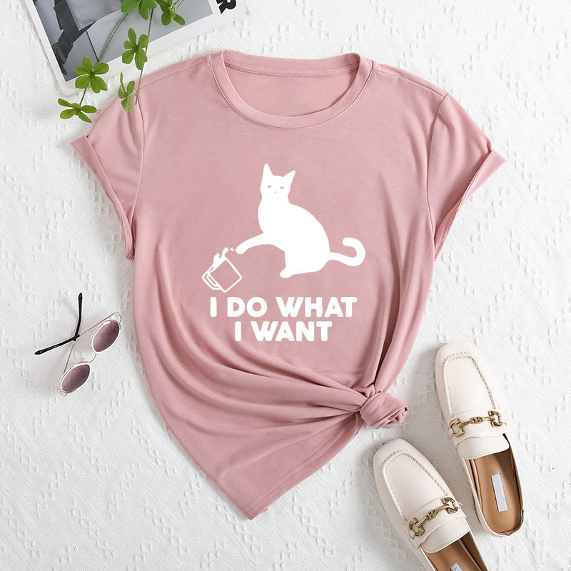 ⭐ Cute Cat‑Patch Floral Print Women’s Tee - Image 6