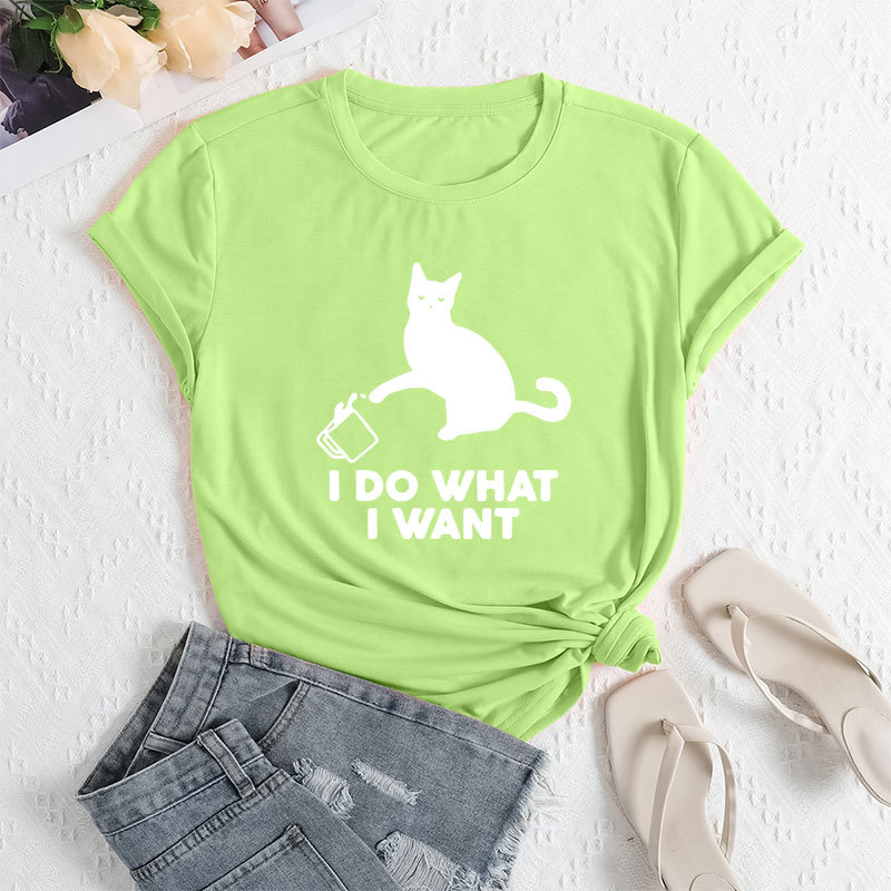 ⭐ Cute Cat‑Patch Floral Print Women’s Tee - Image 7
