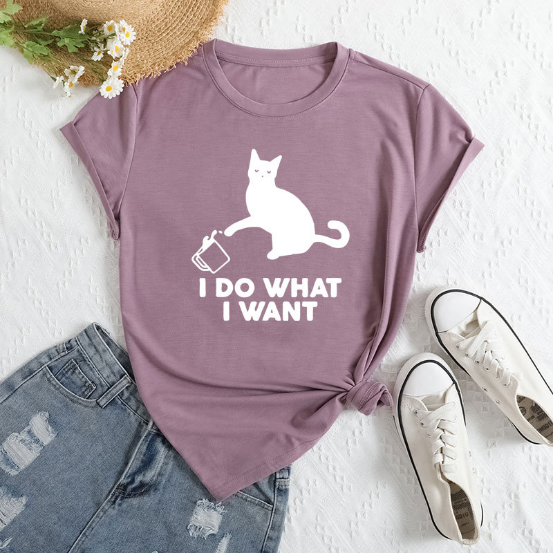 ⭐ Cute Cat‑Patch Floral Print Women’s Tee - Image 12