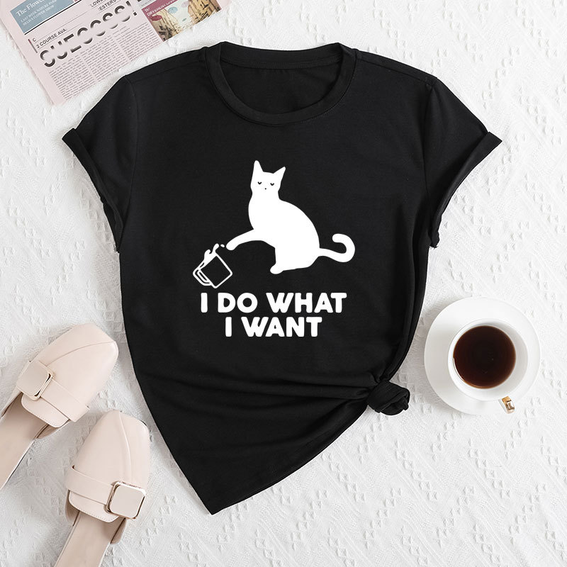 ⭐ Cute Cat‑Patch Floral Print Women’s Tee - Image 4