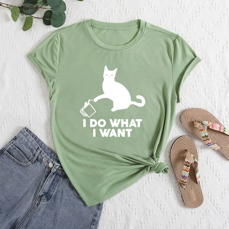 ⭐ Cute Cat‑Patch Floral Print Women’s Tee - Image 13