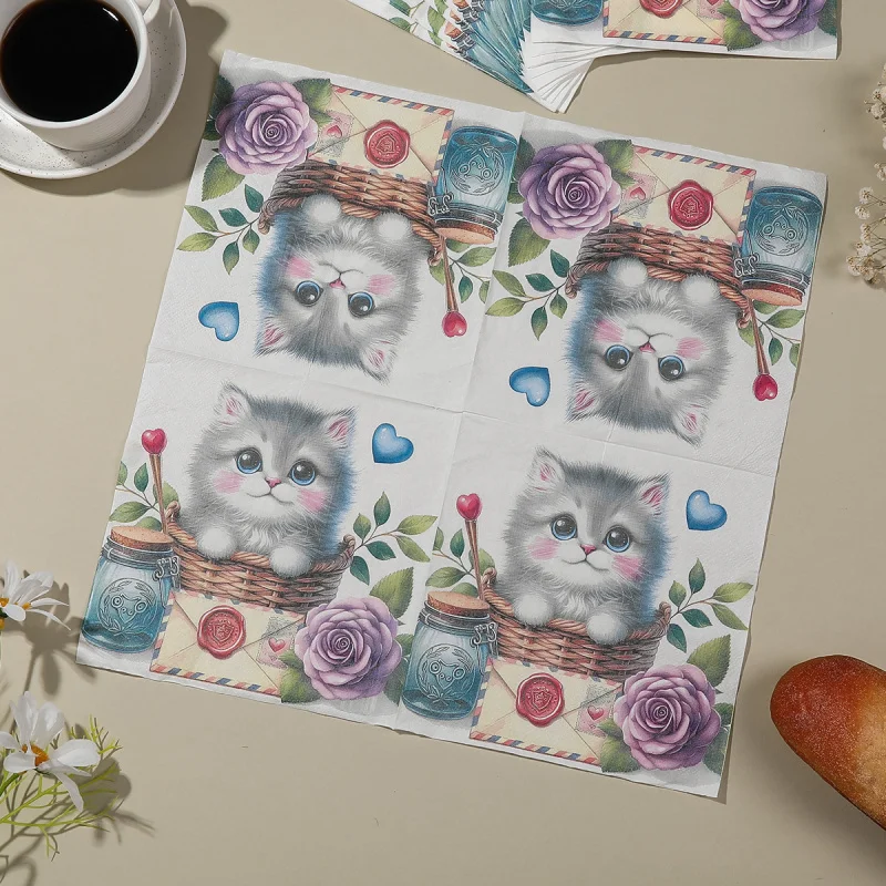 ⭐ Kitty Kitchen Cat Print Napkin Set - Image 3