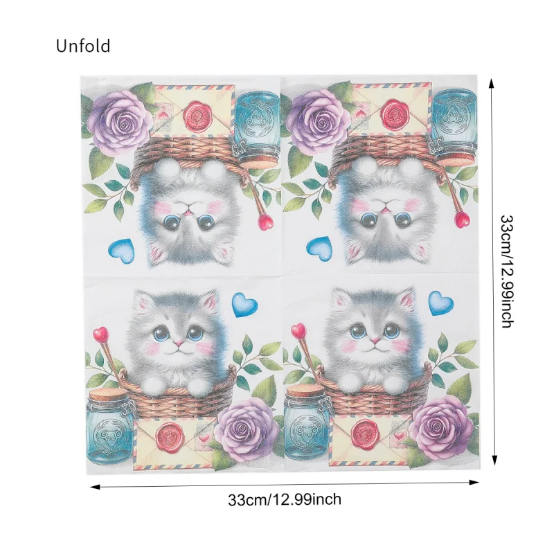 ⭐ Kitty Kitchen Cat Print Napkin Set - Image 5