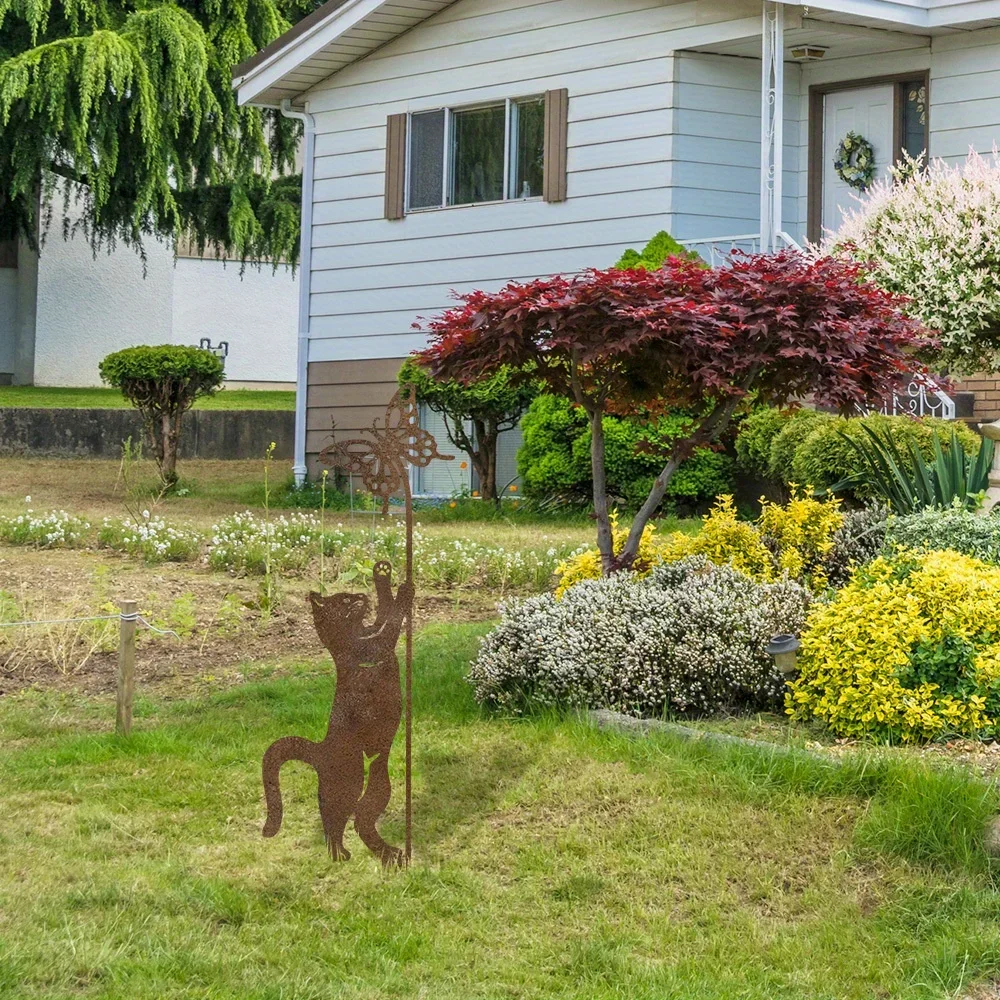 ⭐ Rusty Metal Cat Garden Stake - Image 13